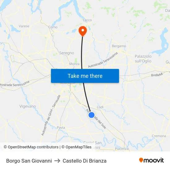 San Giovanni Borough to Castello di Brianza map