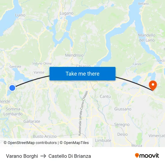 Varano Borghi to Castello di Brianza map