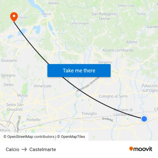 Soccer to Castelmarte map