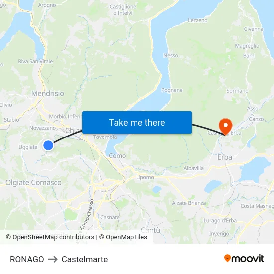 RONAGO to Castelmarte map