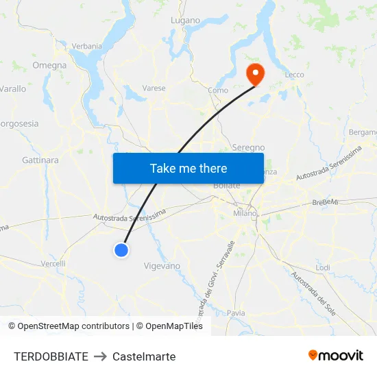 TERDOBBIATE to Castelmarte map
