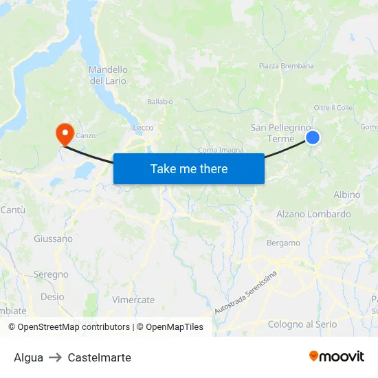 Algua to Castelmarte map