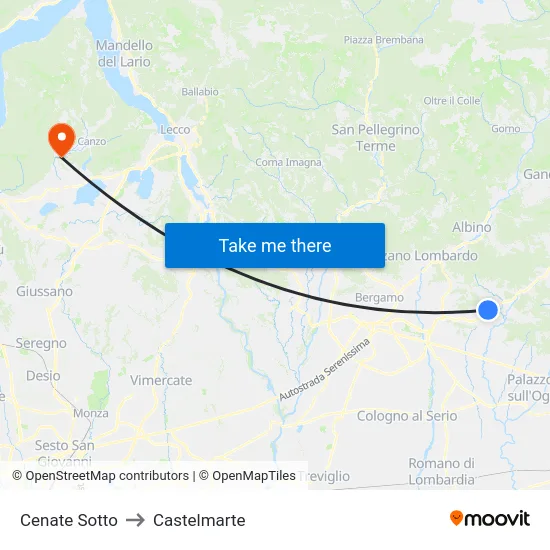 Cenate Sotto to Castelmarte map