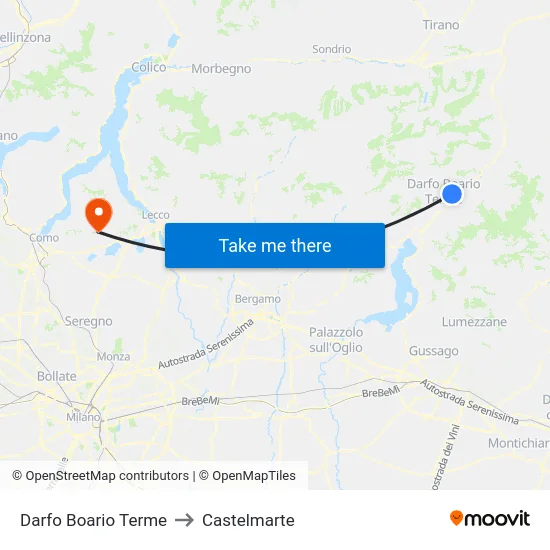 Darfo Boario Terme to Castelmarte map