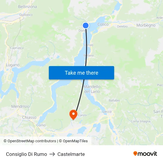 Consiglio Di Rumo to Castelmarte map