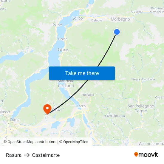 Rasura to Castelmarte map