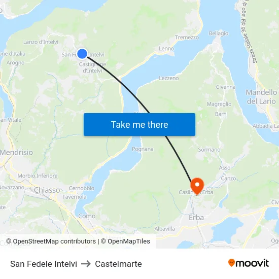 San Fedele Intelvi to Castelmarte map