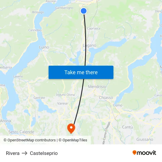 Rivera to Castelseprio map