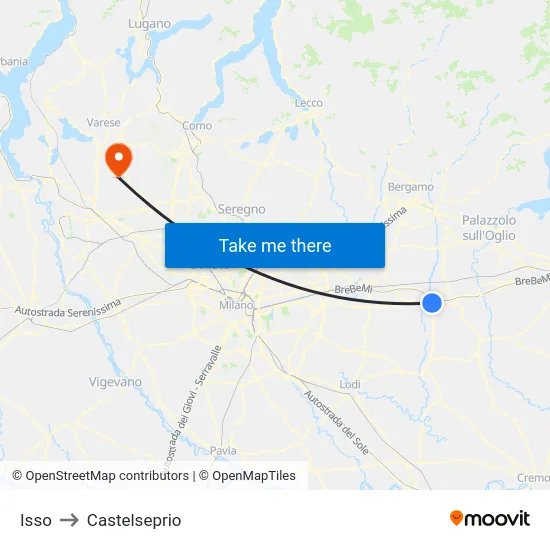 Isso to Castelseprio map