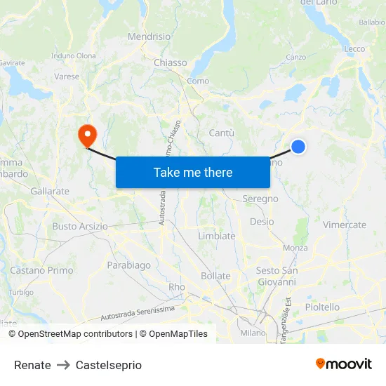 Renate to Castelseprio map