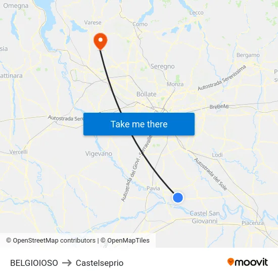 BELGIOIOSO to Castelseprio map
