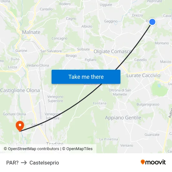 Parre to Castelseprio map