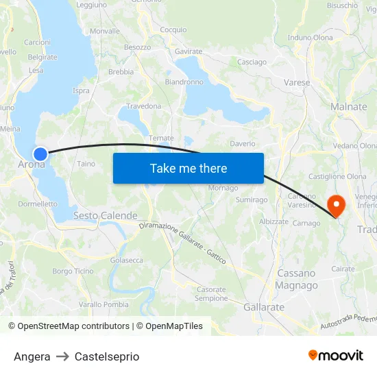 Angera to Castelseprio map