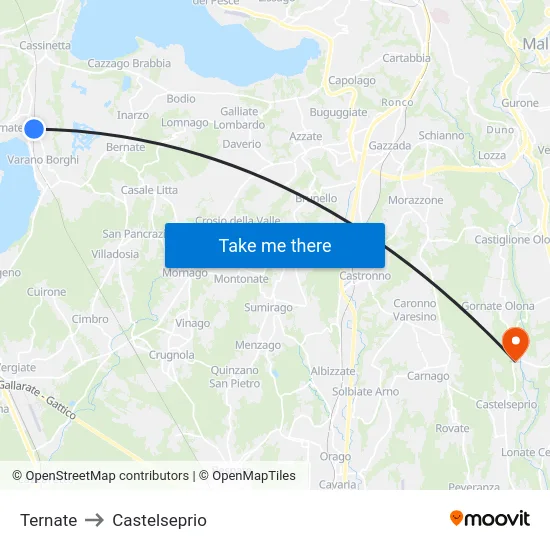 Ternate to Castelseprio map