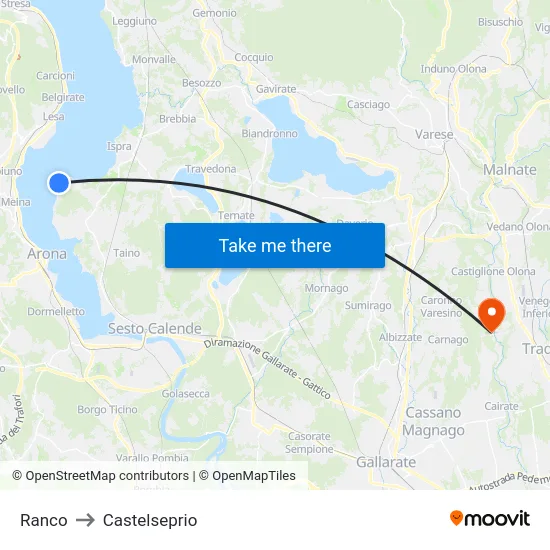 Ranco to Castelseprio map
