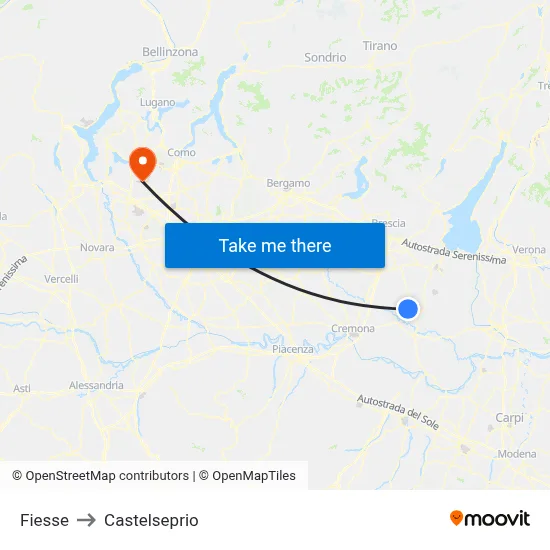Fiesse to Castelseprio map