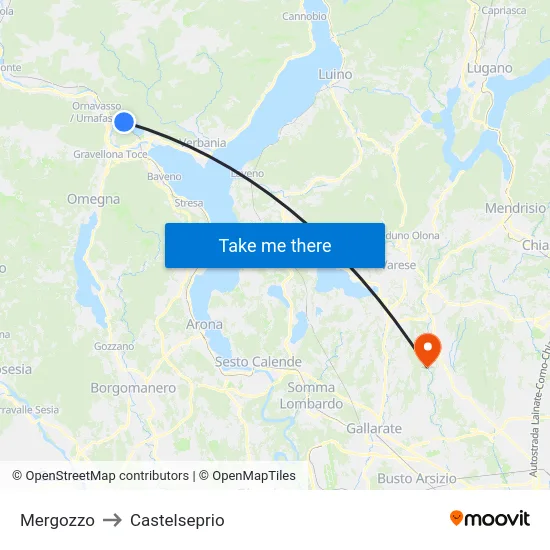 Mergozzo to Castelseprio map
