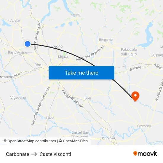 Carbonate to Castelvisconti map