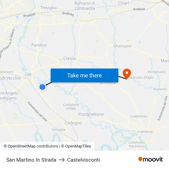 San Martino In Strada to Castelvisconti map