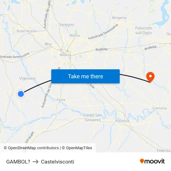Gambol to Castelvisconti map