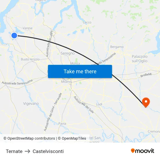 Ternate to Castelvisconti map