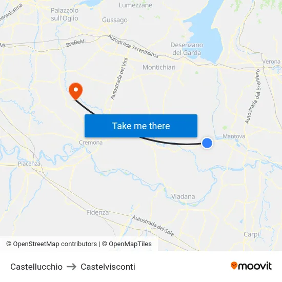 Castellucchio to Castelvisconti map