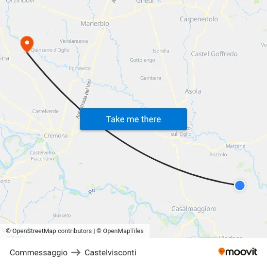 Commessaggio to Castelvisconti map