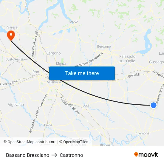 Bassano Bresciano to Castronno map