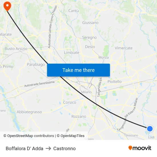 Boffalora D'Adda to Castronno map