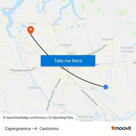 Capergnanica to Castronno map