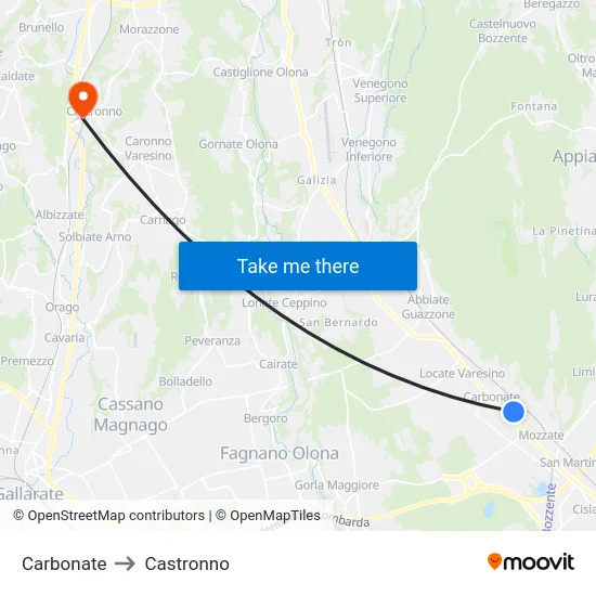 Carbonate to Castronno map