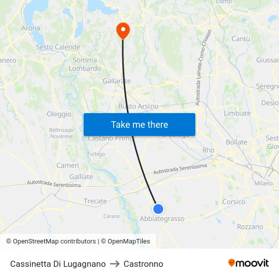 Cassinetta Di Lugagnano to Castronno map