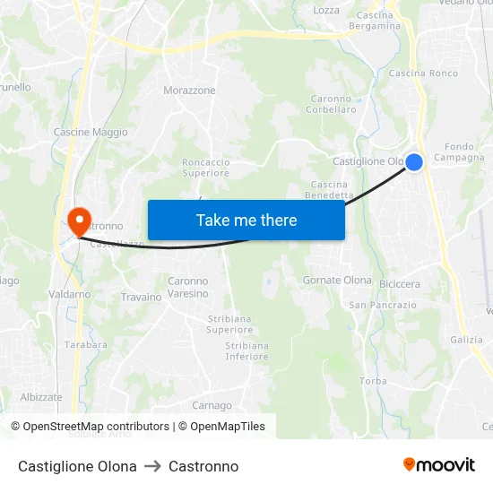 Castiglione Olona to Castronno map