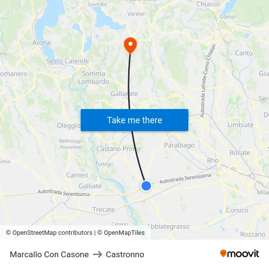 Marcallo Con Casone to Castronno map