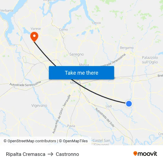 Ripalta Cremasca to Castronno map