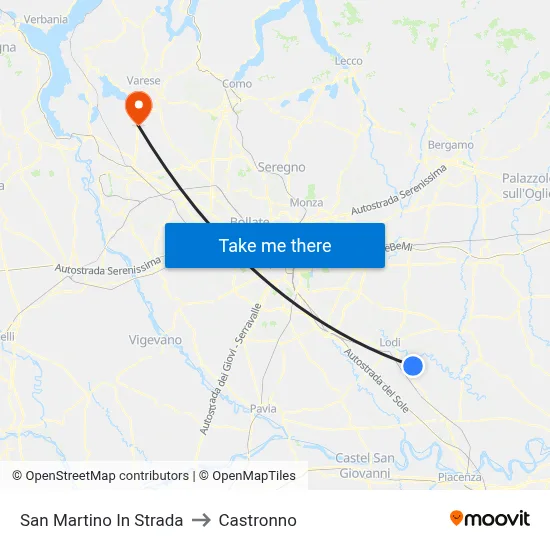 San Martino In Strada to Castronno map