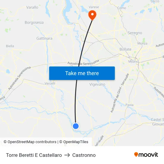 Torre Beretti e Castellaro to Castronno map