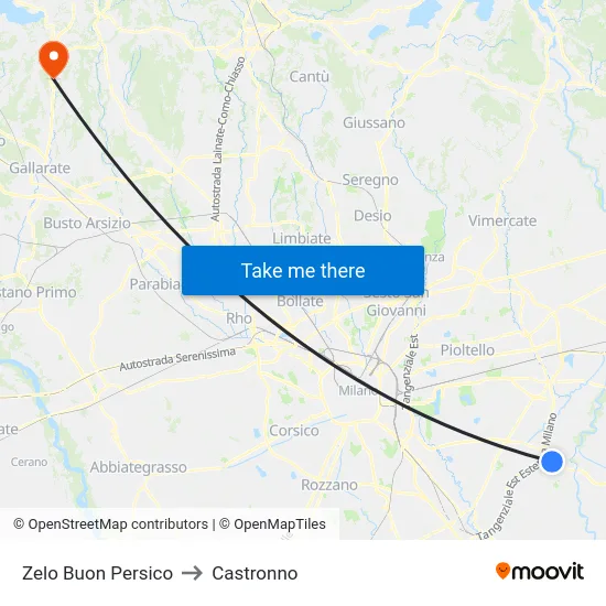 Zelo Buon Persico to Castronno map
