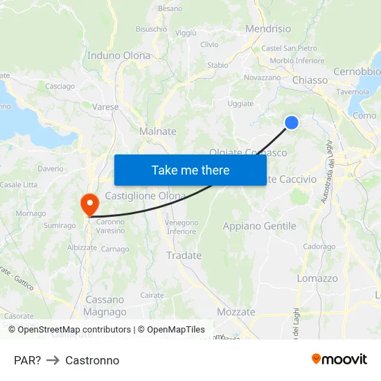 Parre to Castronno map