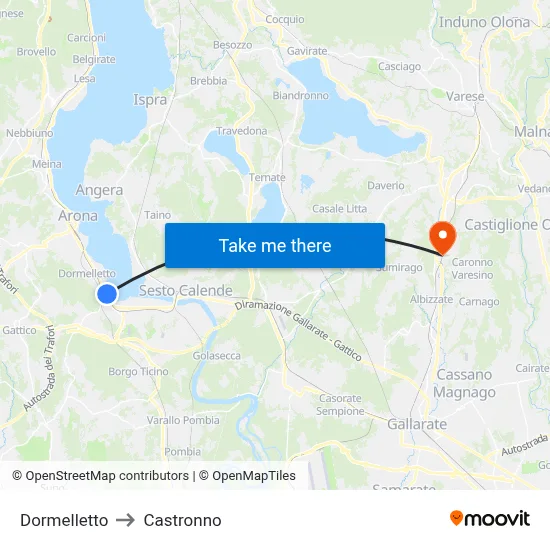 Dormelletto to Castronno map