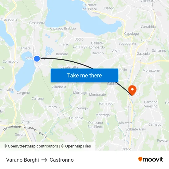 Varano Borghi to Castronno map