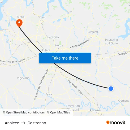 Annicco to Castronno map