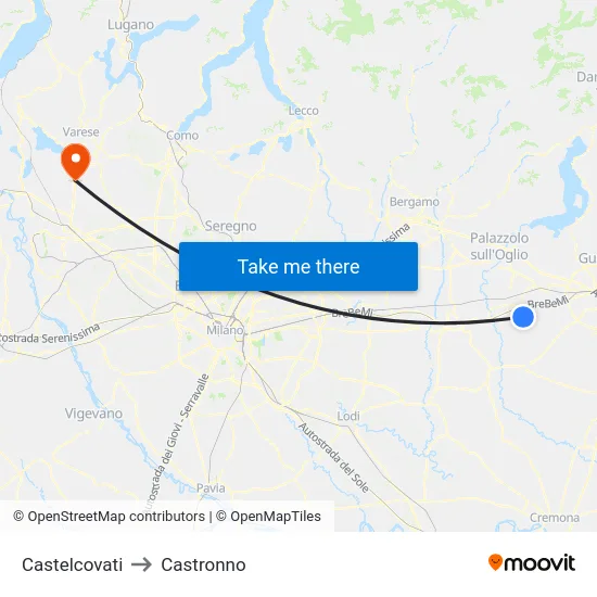 Castelcovati to Castronno map