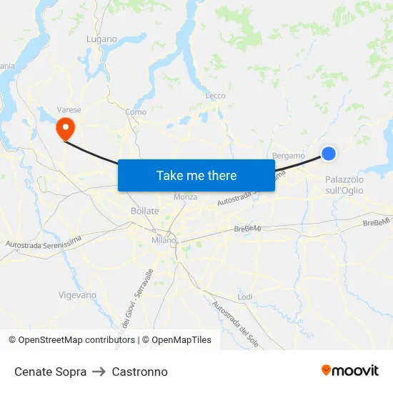 Cenate Sopra to Castronno map