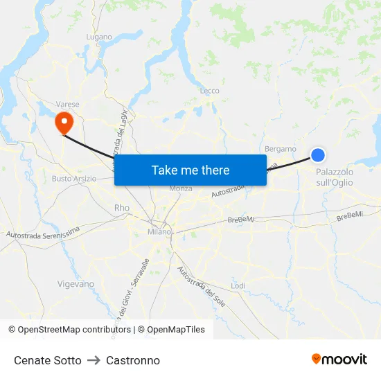 Cenate Sotto to Castronno map