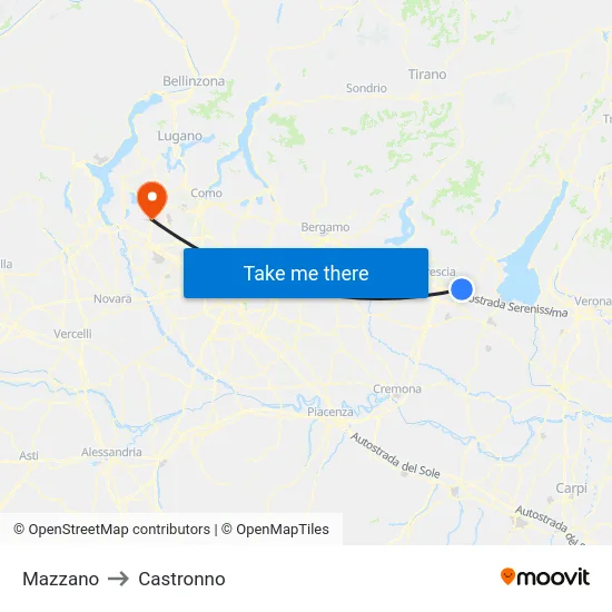 Mazzano to Castronno map