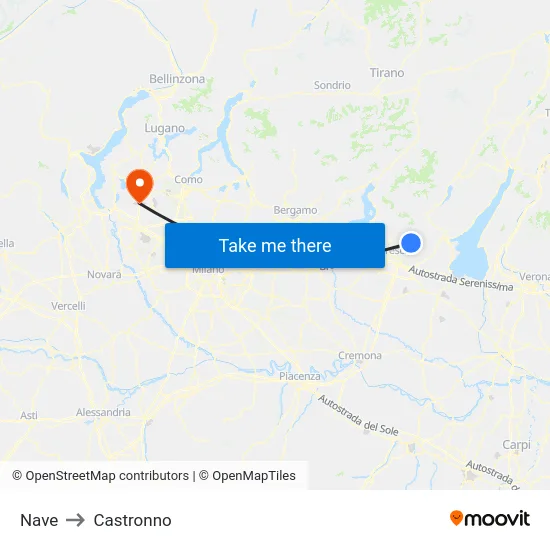 Nave to Castronno map