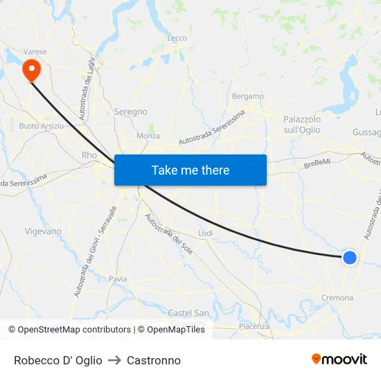 Robecco d'Oglio to Castronno map