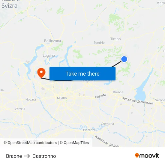 Braone to Castronno map