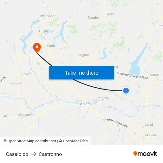 Casaloldo to Castronno map